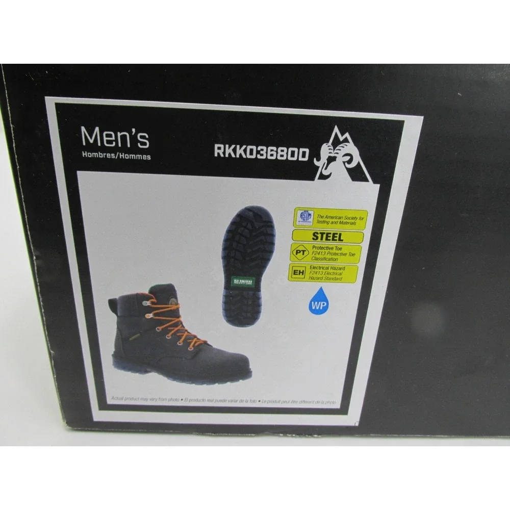 Rocky WorkSmart Waterproof Safety Steel Toe Black Boot Mens Size 11M